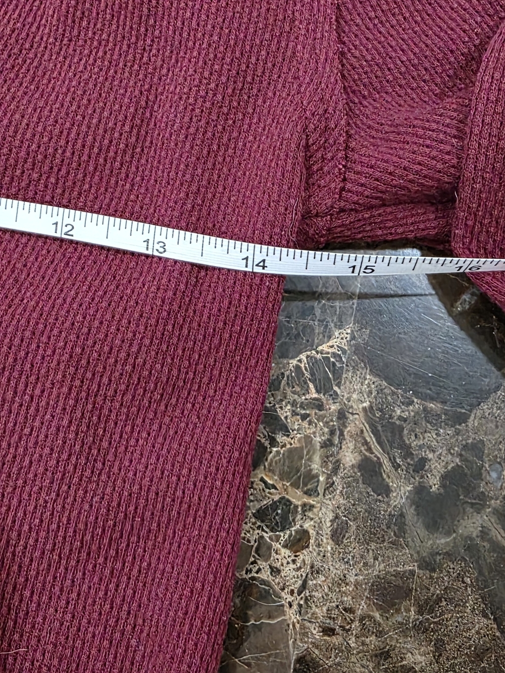 We The Free Burgundy Long Sleeve with Patterned Cuffs Small - Picture 4 of 6